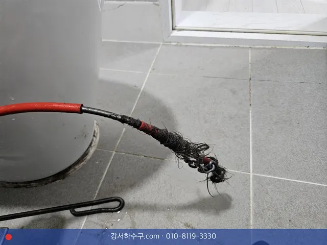 스프링 끝에 감겨 나온 머리카락 뭉치